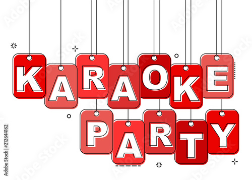 red flat line tag karaoke party