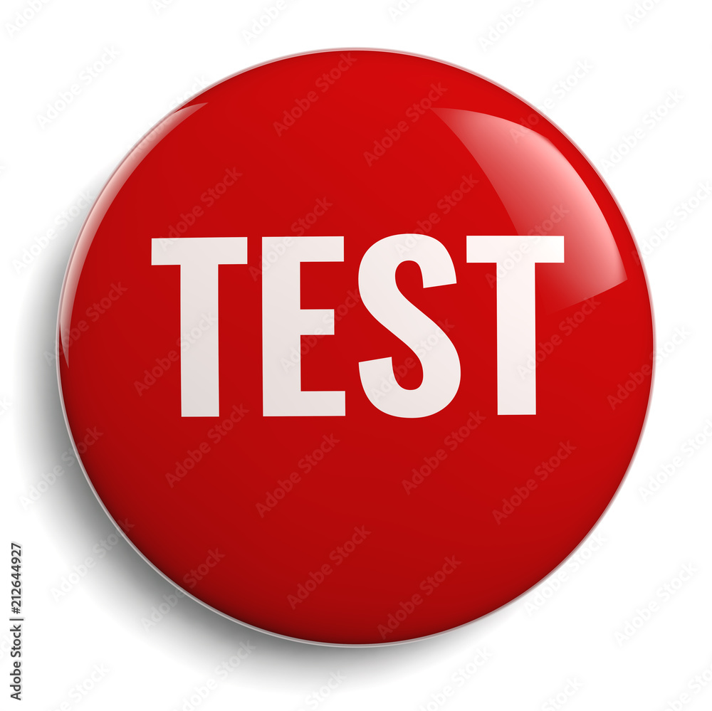 Test Red Round Symbol Isolated Test Red Round Symbol Isolated
