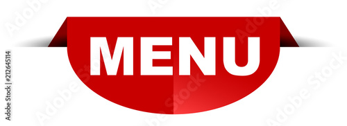 red vector round banner menu