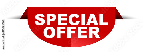 red vector round banner special offer