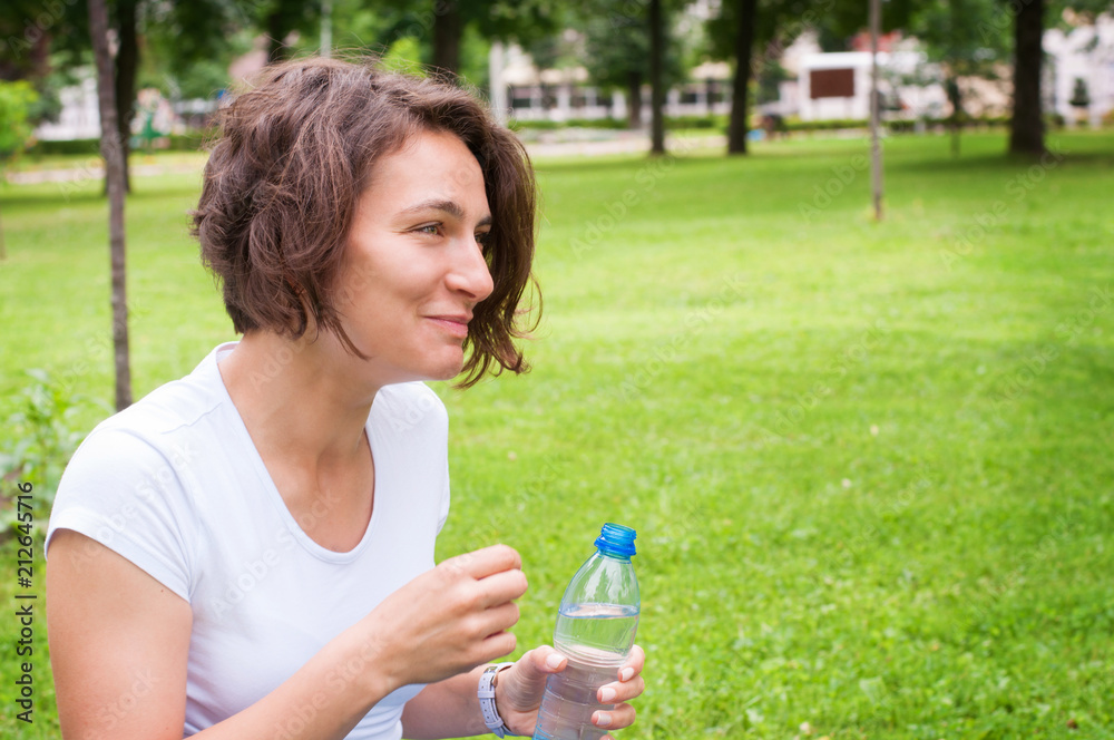 the girl drinks water