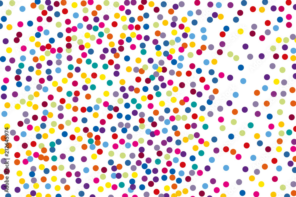 Background with Colorful glitter, confetti. Multicolored polka dots, circles, round. Fiesta pattern.