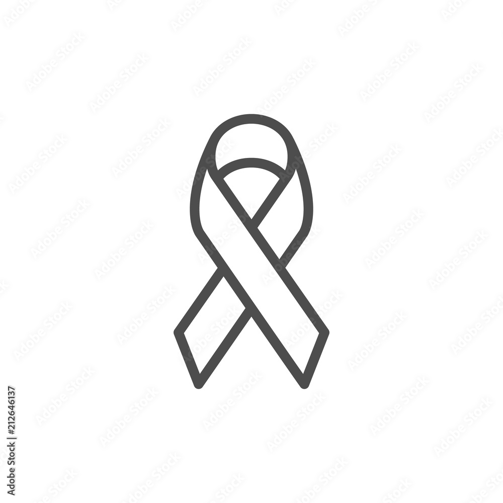 Awareness ribbon line icon Awareness ribbon line icon