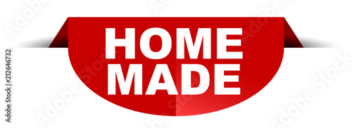 red vector round banner home made