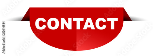 red vector round banner contact
