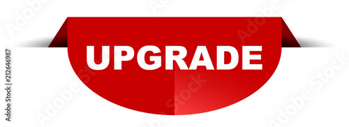 red vector round banner upgrade