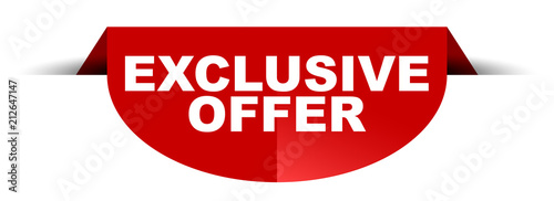 red vector round banner exclusive offer