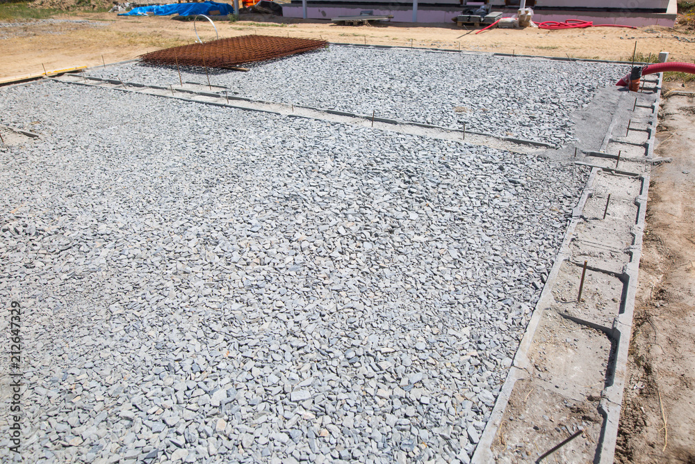Fototapeta premium Rough foundations of the house in the initial phase
