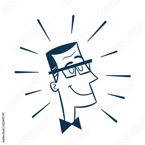 Vintage Style Clip Art - Man With Glasses - Vector EPS10.