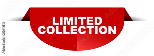 red vector round banner limited collection