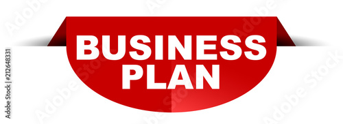 red vector round banner business plan