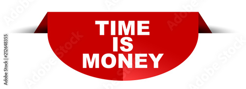 red vector round banner time is money