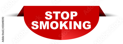 red vector round banner stop smoking