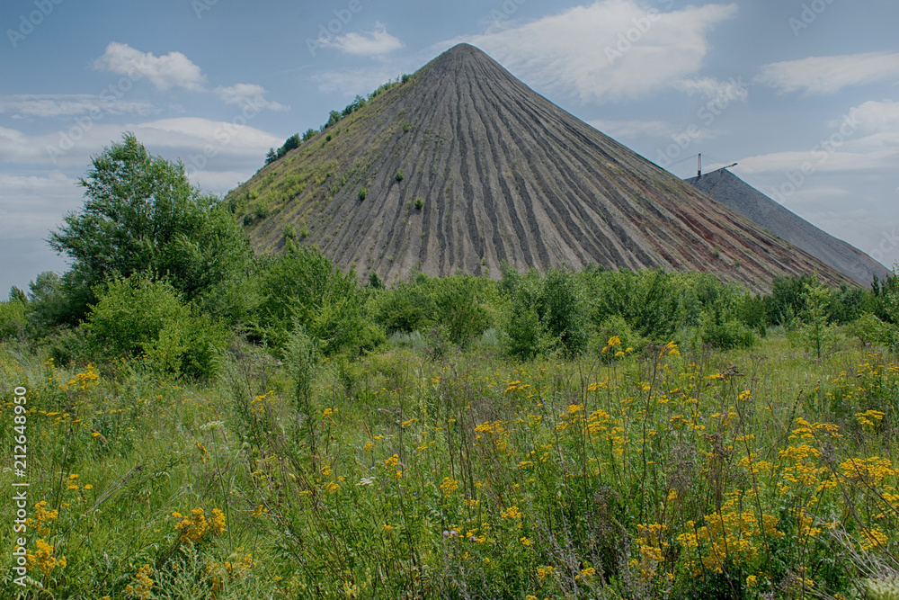 Terrikon-slag waste at coal mining in the mine, Ukraine, Donbass