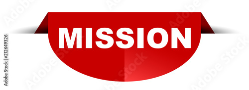 red vector round banner mission