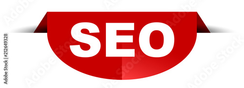 red vector round banner seo
