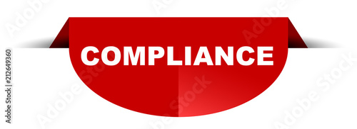 red vector round banner compliance