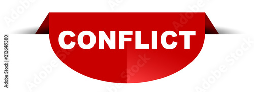 red vector round banner conflict
