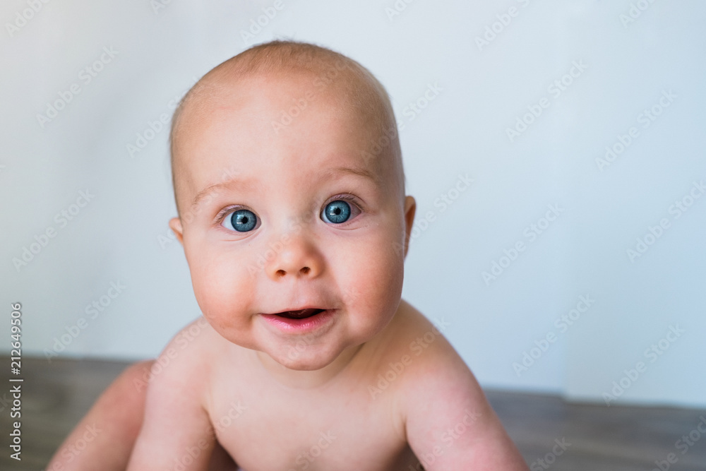 Close up Portrait of Baby Boy Looking at Camera Close up Portrait of Baby Boy Looking at Camera