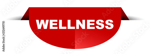 red vector round banner wellness