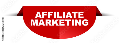 red vector round banner affiliate marketing
