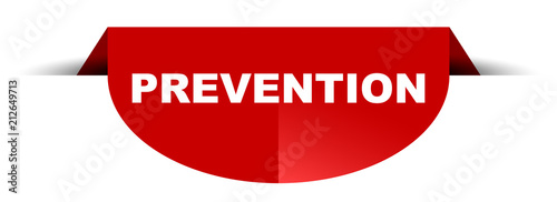 red vector round banner prevention