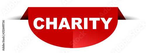 red vector round banner charity