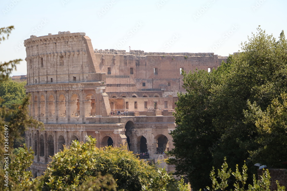 View to the Colosseum or Coliseum in Rome, Italy 