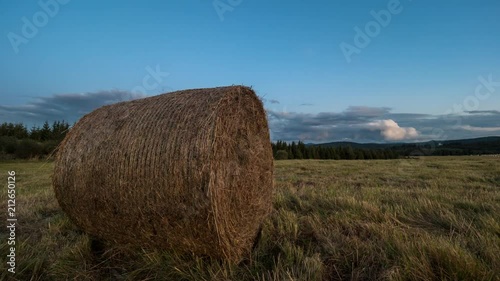 Autumn polish landscape. Sunset over Bieszczady mountains photo