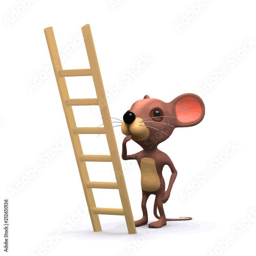 Vector 3d Mouse wants to climb ladder