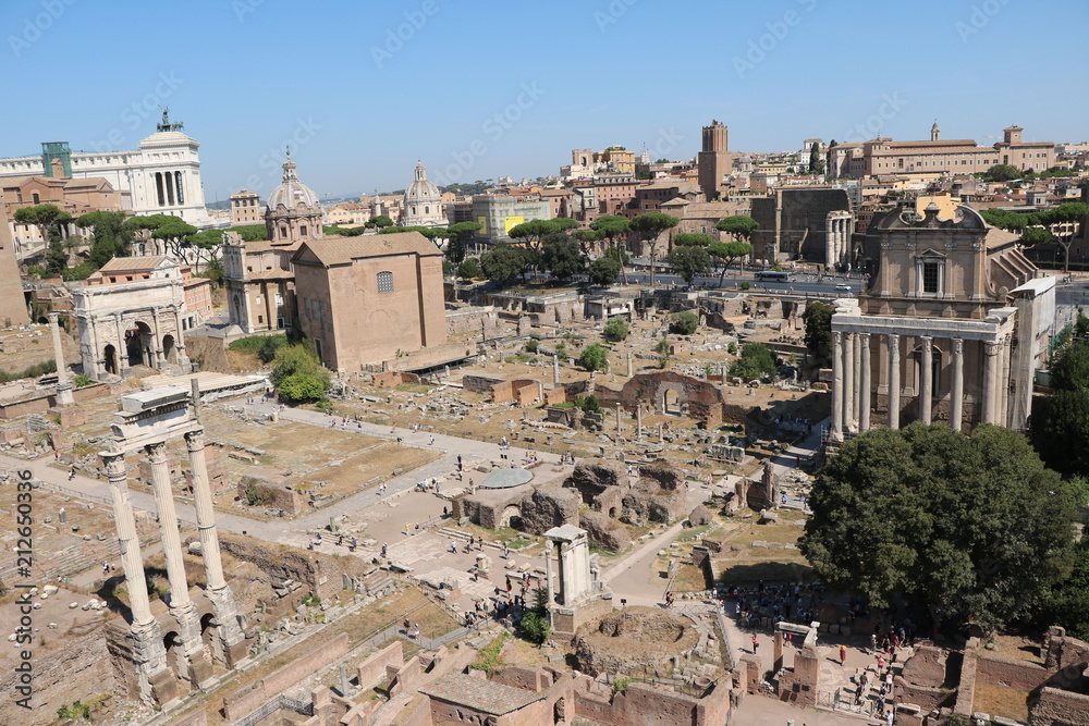 Forum Romanum in Rome from above, Italy