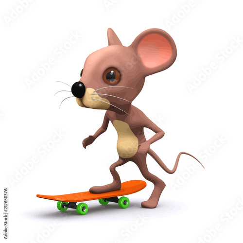 Vector 3d Mouse skateboarding