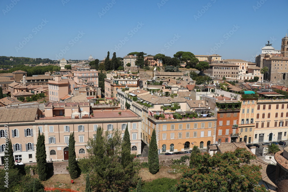 View from Forum Romanum to Rome, Italy