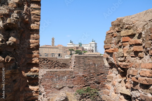 Forum Romanum in Rome with view to Tabularium and Monumento a Vittorio Emanuele 2, Italy photo