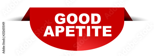 red vector round banner good apetite