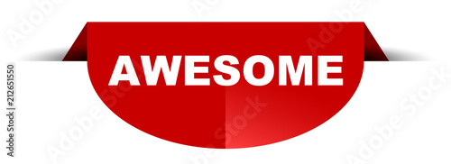 red vector round banner awesome