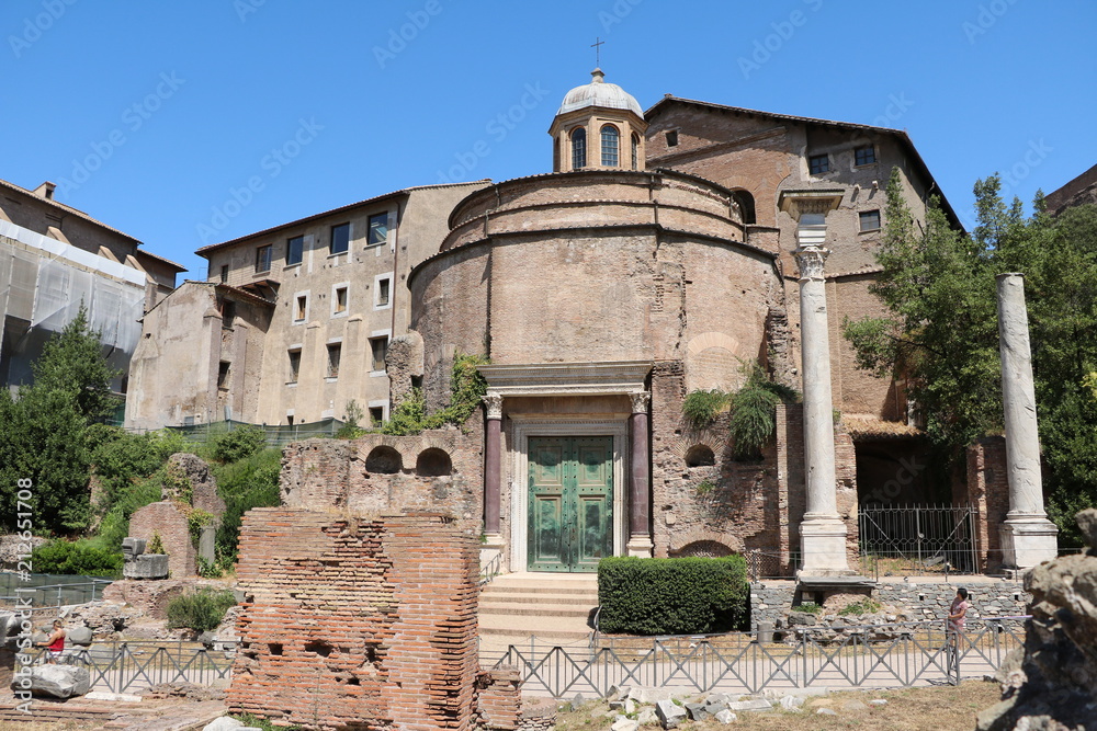 Fototapeta premium Temple of Romulus in Forum Romanum, Rome Italy