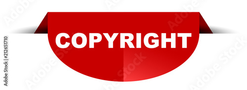 red vector round banner copyright