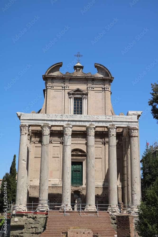 Naklejka premium Forum Romanum the Temple of Antoninus Pius and Faustina in Rome Italy