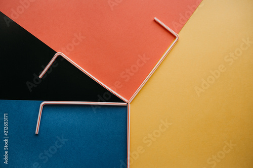 Geometric shapes of tubules on a colored background
