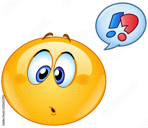 Confused emoticon with speech bubble