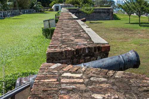 The old large caliber cannon at the Cornwallis fortress. photo