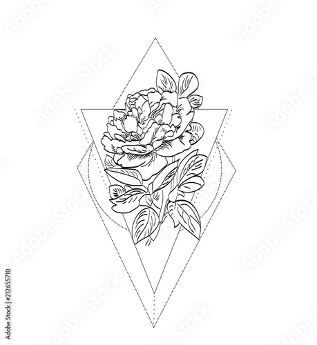 Single line geometric rose. . . . . . If you would like to use any of my  designs for a tattoo, please support my work and purchase a t... | Instagram