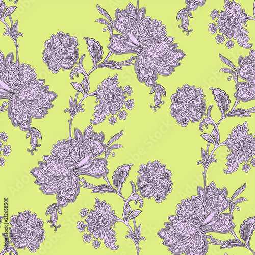 Seamless pattern with flowers orchids