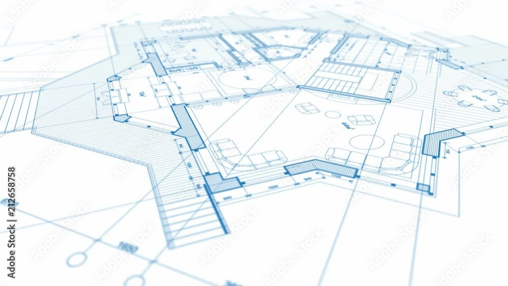 Architecture design: blueprint plan - illustration of a plan modern residential building / technology, industry, business concept illustration: real estate, building, construction, architecture Architecture design: blueprint plan - illustration of a plan modern residential building / technology, industry, business concept illustration: real estate, building, construction, architecture