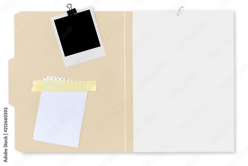 File Folder with Blank Pages and Polaroid File Folder with Blank Pages and Polaroid
