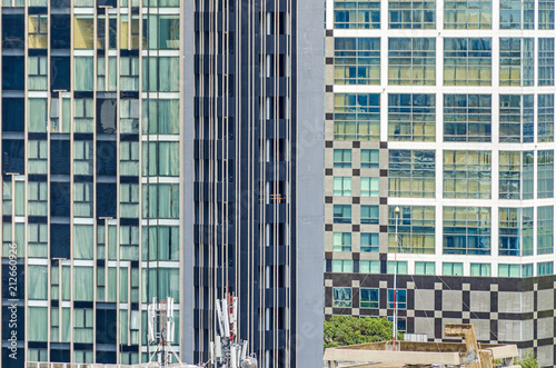 View of the fast growing and built up center of Saigon, Vietnam