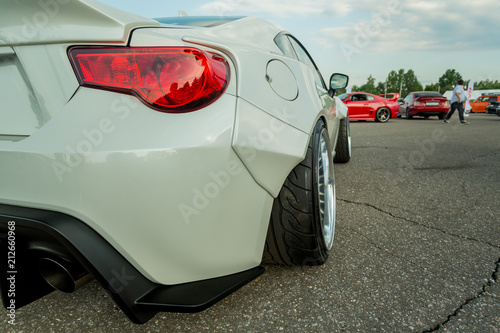 Moscow, Russia - June 23, 2018: JapanDays festival of japan cars - with serial and customized muscle cars