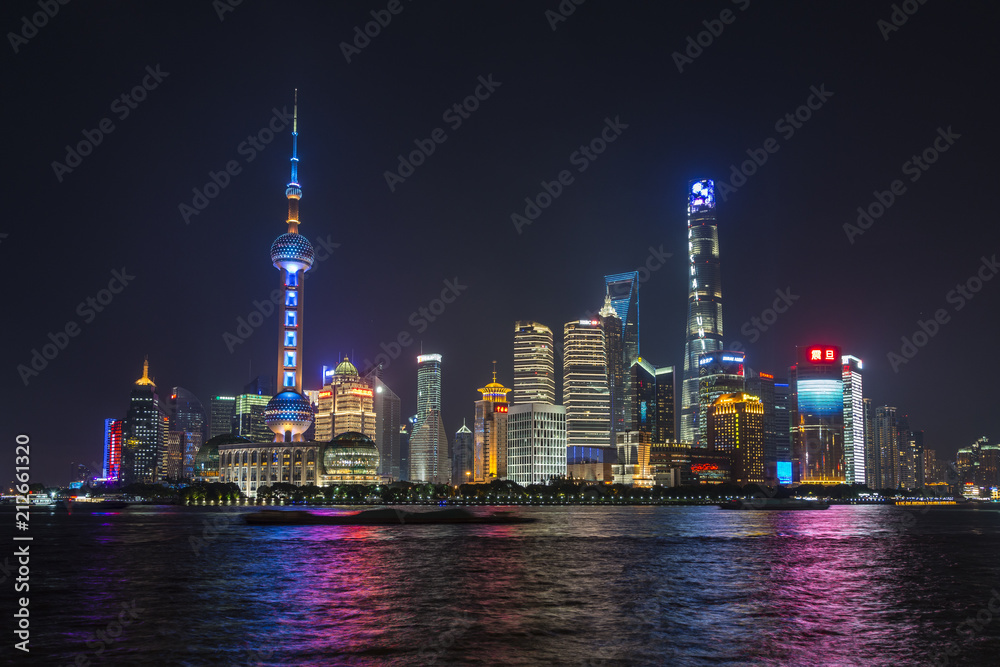 Shanghai city skyline and Huangpu river, Shanghai China