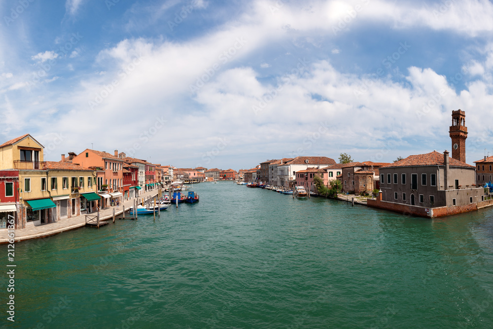 Canal through Murano Island; Venice, Italy
